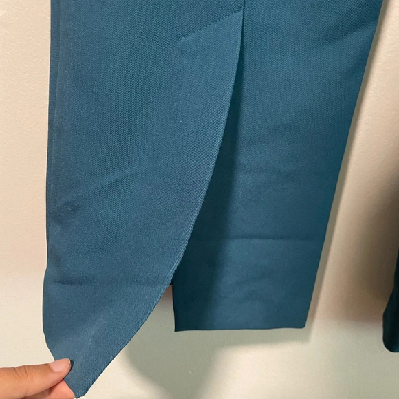 Oak & Fort Teal Back Slit Slim Straight Trouser- Size 8 - Picture 9 of 9